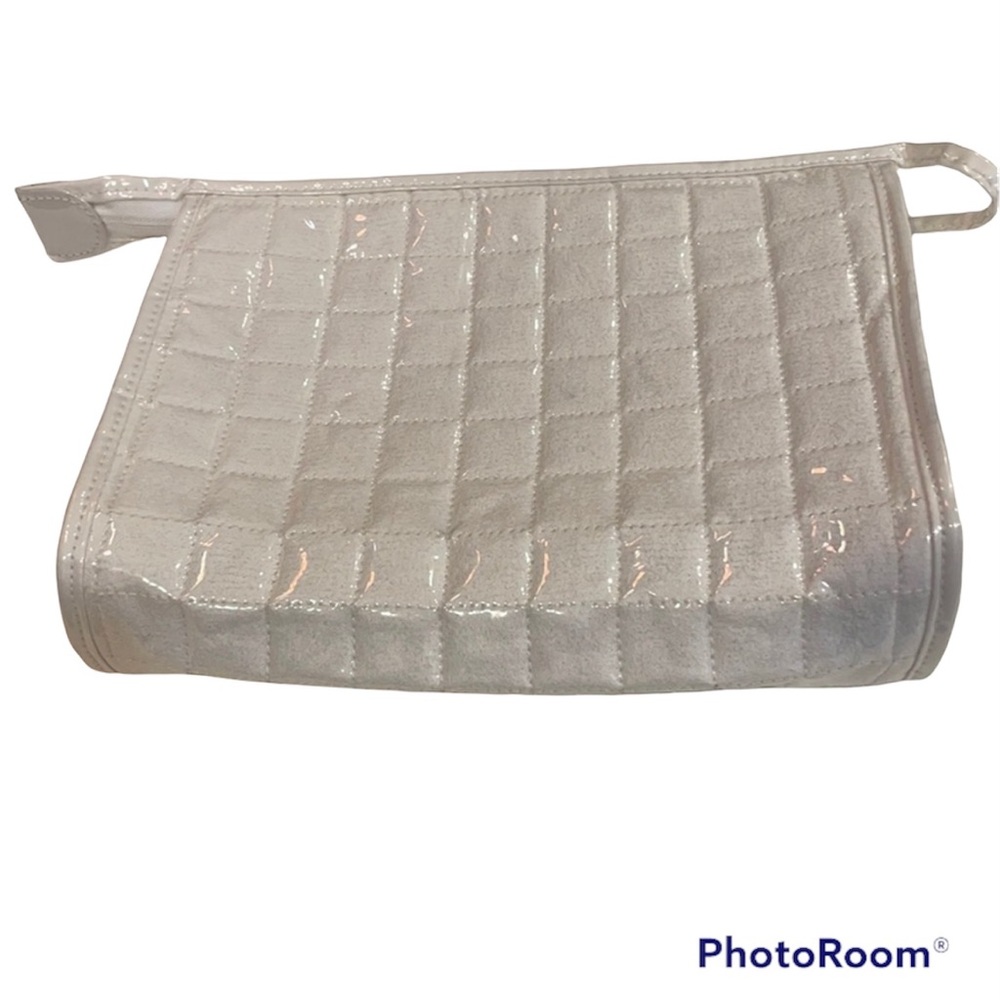 Quilted Cosmetics Bag Winter White Make Up Cosmetic Bag Clutch Travel Storage